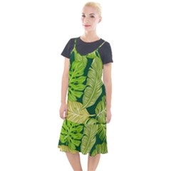 Tropical Green Leaves Camis Fishtail Dress