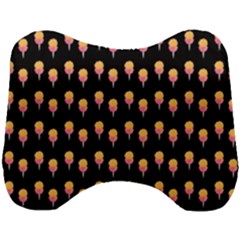 Cotton Candy Pattern  Black Head Support Cushion