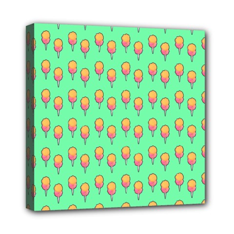 Cotton Candy Pattern Green Mini Canvas 8  X 8  (stretched) by snowwhitegirl