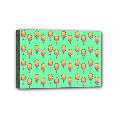 Cotton Candy Pattern Green Mini Canvas 6  X 4  (stretched) by snowwhitegirl