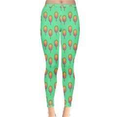 Cotton Candy Pattern Green Inside Out Leggings by snowwhitegirl