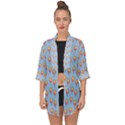 Cotton Candy Pattern Blue Open Front Chiffon Kimono View1