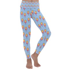 Cotton Candy Pattern Blue Kids  Lightweight Velour Classic Yoga Leggings