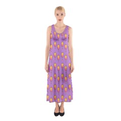 Cotton Candy Pattern Violet Sleeveless Maxi Dress by snowwhitegirl