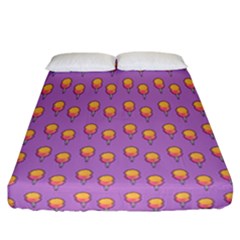 Cotton Candy Pattern Violet Fitted Sheet (california King Size) by snowwhitegirl