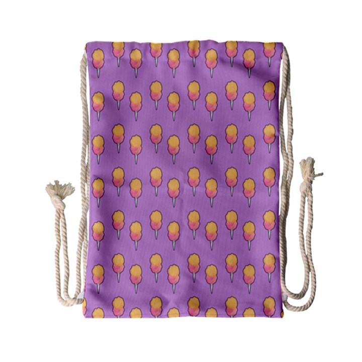 Cotton Candy Pattern Violet Drawstring Bag (Small)