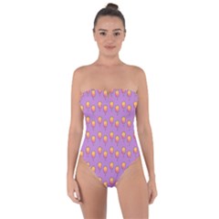 Cotton Candy Pattern Violet Tie Back One Piece Swimsuit by snowwhitegirl