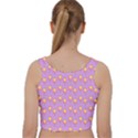 Cotton Candy Pattern Violet Velvet Racer Back Crop Top View2