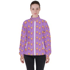 Cotton Candy Pattern Violet Women s High Neck Windbreaker by snowwhitegirl