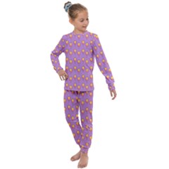 Cotton Candy Pattern Violet Kids  Long Sleeve Set 