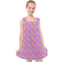 Cotton Candy Pattern Violet Kids  Cross Back Dress by snowwhitegirl