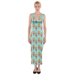 Cotton Candy Pattern Aqua 3d Fitted Maxi Dress by snowwhitegirl