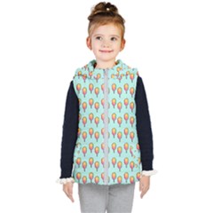 Cotton Candy Pattern Aqua 3d Kids  Hooded Puffer Vest by snowwhitegirl