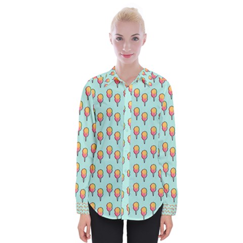 Cotton Candy Pattern Aqua 3d Womens Long Sleeve Shirt by snowwhitegirl