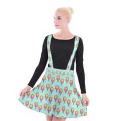 Cotton Candy Pattern Aqua 3d Suspender Skater Skirt by snowwhitegirl