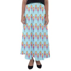 Cotton Candy Pattern Aqua 3d Flared Maxi Skirt by snowwhitegirl