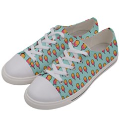 Cotton Candy Pattern Aqua 3d Women s Low Top Canvas Sneakers by snowwhitegirl