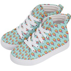 Cotton Candy Pattern Aqua 3d Kids  Hi-top Skate Sneakers by snowwhitegirl