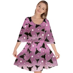 Deer Dots Ombre Velour Kimono Dress