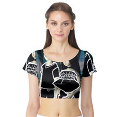 Dolls In Living Room Short Sleeve Crop Top by snowwhitegirl