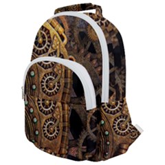 Steampunk Clock Rounded Multi Pocket Backpack