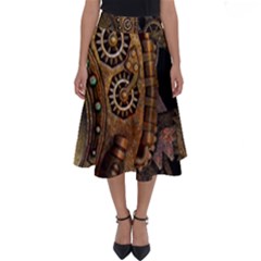 Steampunk Clock Perfect Length Midi Skirt by snowwhitegirl