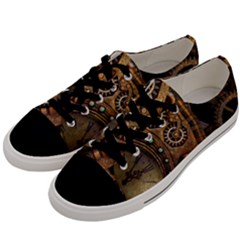 Steampunk Clock Men s Low Top Canvas Sneakers by snowwhitegirl