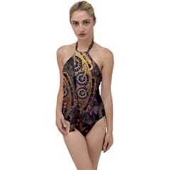 Steampunk Clock Go With The Flow One Piece Swimsuit