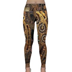 Steampunk Clock Lightweight Velour Classic Yoga Leggings