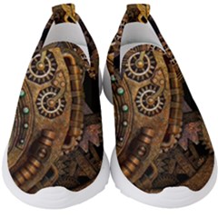 Steampunk Clock Kids  Slip On Sneakers