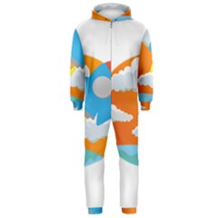 Rocket Rocket Ship Rocket Fire Hooded Jumpsuit (men)  by Pakrebo