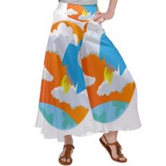 Rocket Rocket Ship Rocket Fire Satin Palazzo Pants