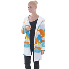 Rocket Rocket Ship Rocket Fire Longline Hooded Cardigan