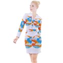 Rocket Rocket Ship Rocket Fire Button Long Sleeve Dress View1