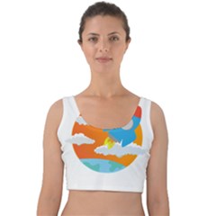 Rocket Rocket Ship Rocket Fire Velvet Crop Top