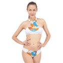 Rocket Rocket Ship Rocket Fire High Neck Bikini Set View1