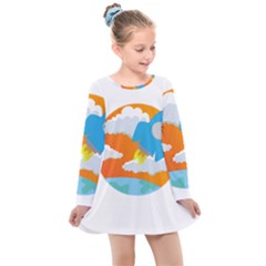 Rocket Rocket Ship Rocket Fire Kids  Long Sleeve Dress