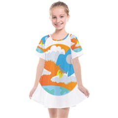 Rocket Rocket Ship Rocket Fire Kids  Smock Dress