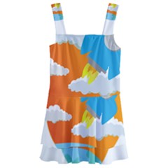 Rocket Rocket Ship Rocket Fire Kids  Layered Skirt Swimsuit