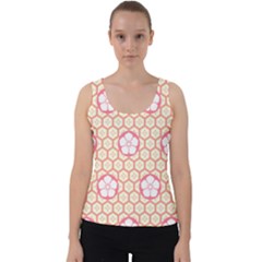 Floral Design Seamless Wallpaper Velvet Tank Top