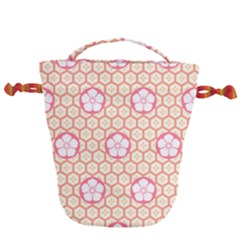 Floral Design Seamless Wallpaper Drawstring Bucket Bag