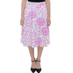 Peony Asia Spring Flowers Natural Classic Midi Skirt by Pakrebo