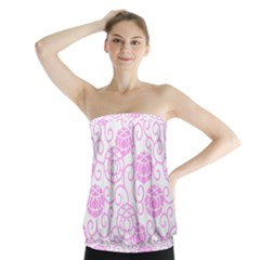 Peony Asia Spring Flowers Natural Strapless Top by Pakrebo