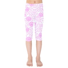 Peony Asia Spring Flowers Natural Kids  Capri Leggings  by Pakrebo