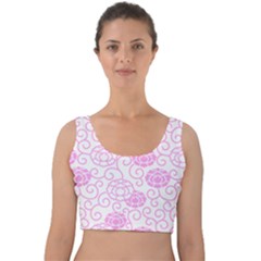 Peony Asia Spring Flowers Natural Velvet Crop Top