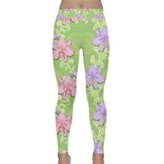 Lily Flowers Green Plant Natural Classic Yoga Leggings