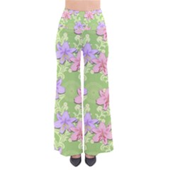 Lily Flowers Green Plant Natural So Vintage Palazzo Pants