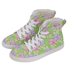 Lily Flowers Green Plant Natural Women s Hi-Top Skate Sneakers