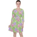 Lily Flowers Green Plant Natural Ruffle Dress View1