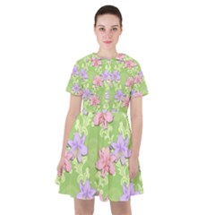 Lily Flowers Green Plant Natural Sailor Dress